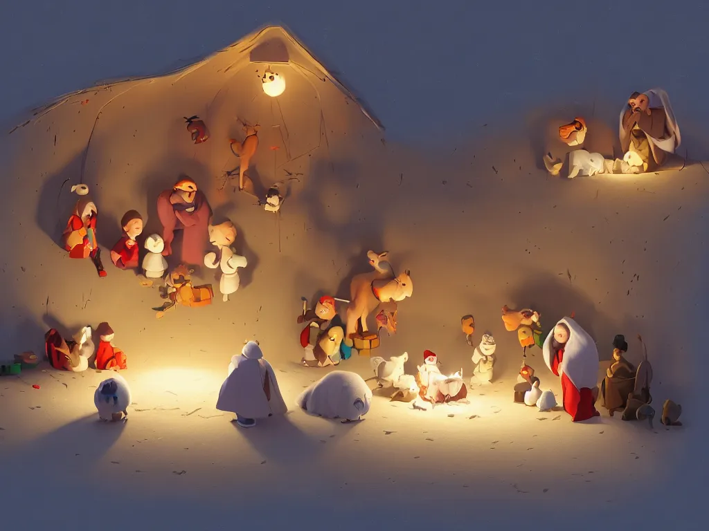 Prompt: the nativity, by goro fujita, trending on artstation, 8k, highly detailed, digital graphic art