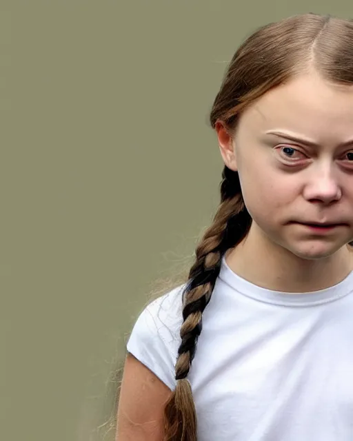 Image similar to greta thunberg as a pixar character, head and shoulders