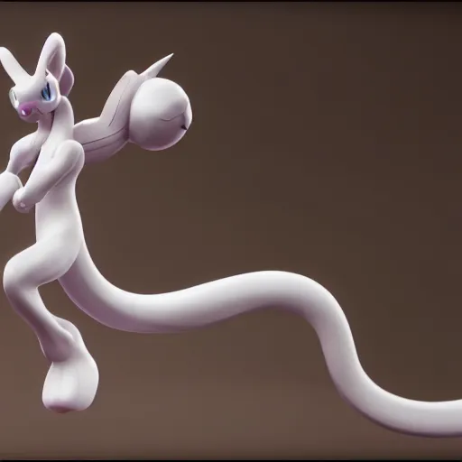 Image similar to mewtwo, photorealistic, high details, 8 k, sharp focus, octane render, volumetric light