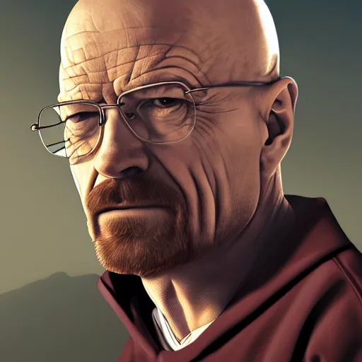Prompt: Walter White flees from Miley Cyrus, 8k, realistic, trending on artstation, stylized.