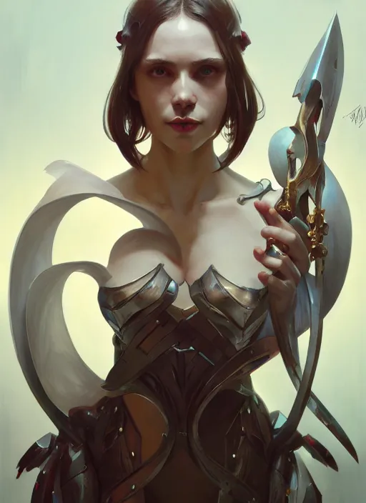 Image similar to overlord, overlord season 4, body portrait, slight smile, highly detailed, digital painting, artstation, concept art, sharp focus, illustration, art by wlop and greg rutkowski and alphonse mucha and artgerm