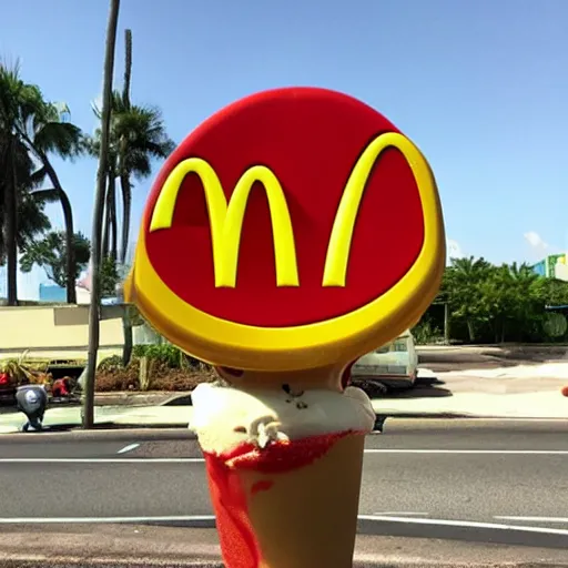 Prompt: lava themed ice cream, mcdonalds publicity