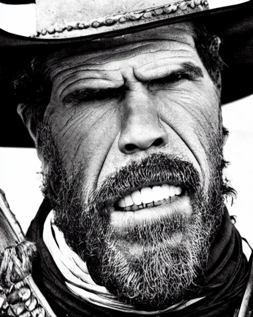 Prompt: film still close up shot of ron perlman in the movie a fistful of dollars. photographic, photography