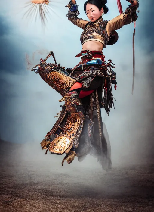 Prompt: old vintage photo of full body Chinese ancient warrior female on the complex steam punk hooverboard with Jet engine, extreme sports photography , dynamic photography,clean symmetrical face, high speed,dirt and grawel flying in the spot, lens flares, dust in the air, dramatic lighting, intricate, highly detailed, centered, smooth, sharp focus, sports photography, old photo, black and white, sepia, cinematic lighting, cinematic angle, national geographic