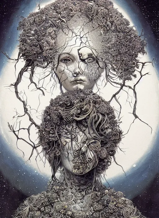 Image similar to Earth goddess painting by Dan Hillier, trending on artstation, artstationHD, artstationHQ, 4k, 8k