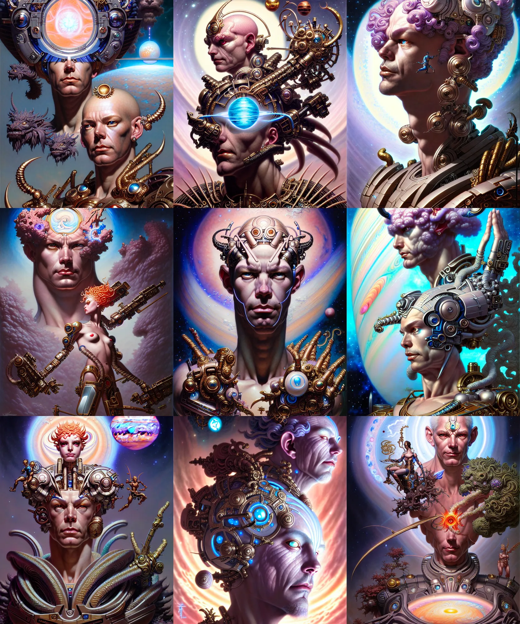 Prompt: beautiful god of jupiter fantasy character portrait, ultra realistic, cyborg, wide angle, intricate details, the fifth element artifacts, highly detailed by peter mohrbacher, hajime sorayama, wayne barlowe, boris vallejo, aaron horkey, gaston bussiere, craig mullins