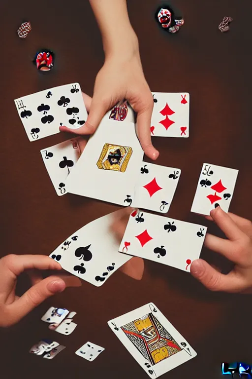 Image similar to firts person view of female hands looking at the table full of playing cards, esp cards, tarot cards, crystall ball, realistic, modern, intricate, elegant, highly detailed, digital painting, artstation, concept art, addiction, chains, smooth, sharp focus, illustration, art by ilja repin