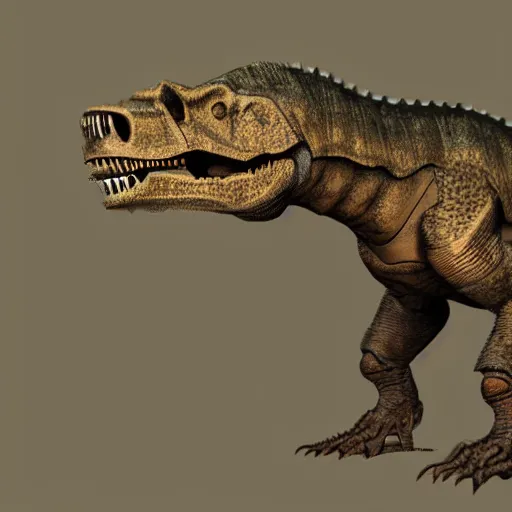 Prompt: anthro mechanical t-rex, photorealistic