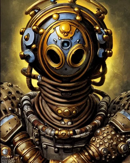 Image similar to zenyatta from overwatch, heavey metal magazine cover, character portrait, portrait, close up, concept art, intricate details, highly detailed, in the style of frank frazetta, r. giger, esteban maroto, richard corben, pepe moreno, matt howarth, stefano tamburini, tanino liberatore, luis royo and alex ebel