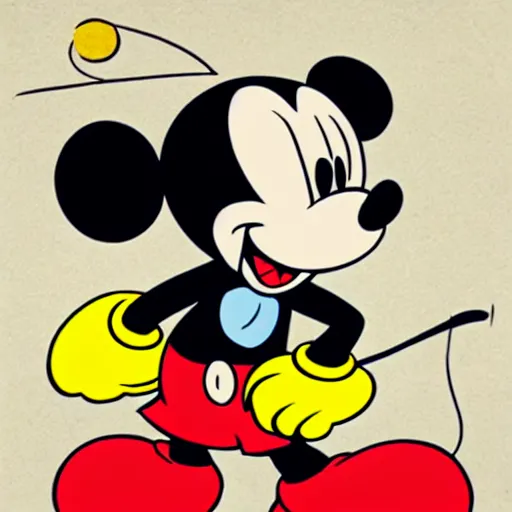 Prompt: mickey mouse holding you at gunpoint