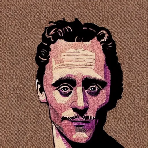 Image similar to “ tom hiddleston retro minimalist portrait by jean giraud, moebius starwatcher, comic, 8 k ”