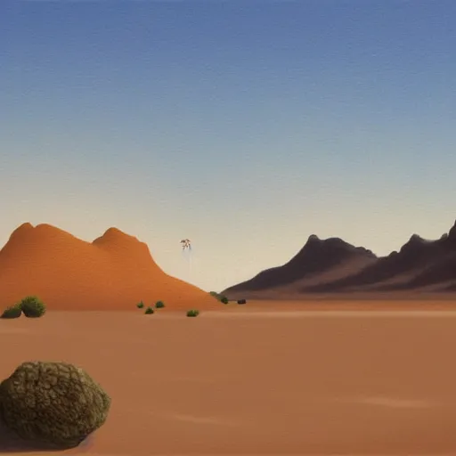 Prompt: matte oil painting of a desert oasis