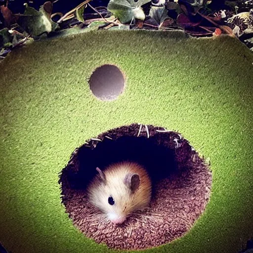 Image similar to “ little hamster in a hole in a golf terrain ”