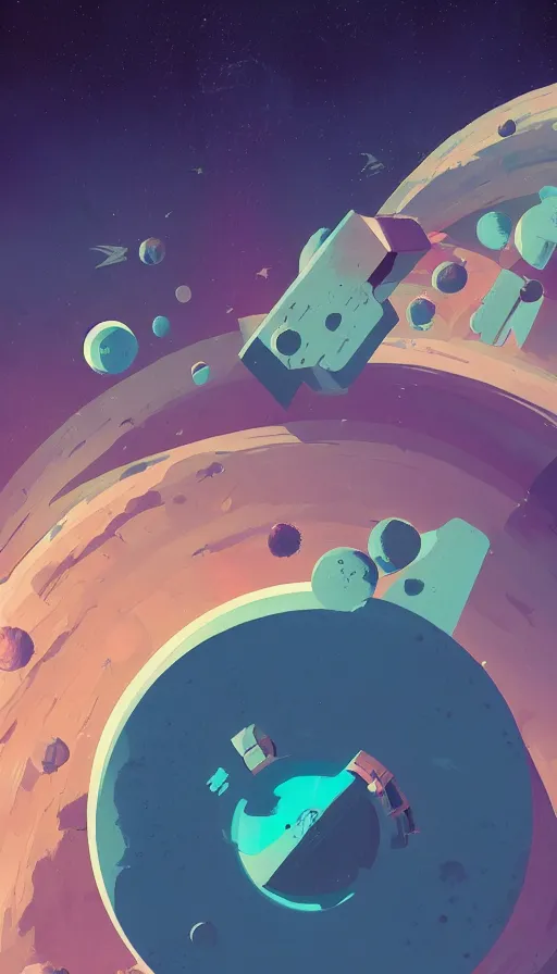 Prompt: crypt planet in space, sharp focus, james gilleard, moebius, print, cinematic, game art