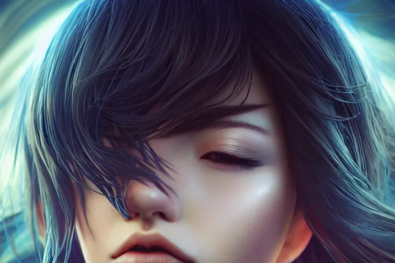 Prompt: a dreaming dreamer, occlusion shadow, specular reflection, rim light, unreal engine, octane render, artgerm, artstation, art by hiroaki samura and jiro matsumoto and yusuke murata, high quality, intricate detailed 8 k, fantasy illustration, extremely beautiful and aesthetic shape of face and body, fish - eye lens