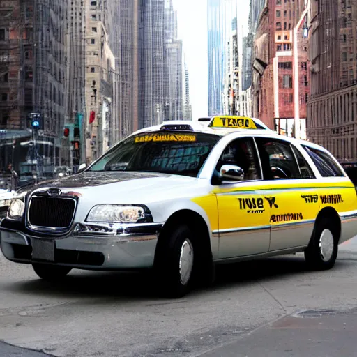 Prompt: chrome new york taxi