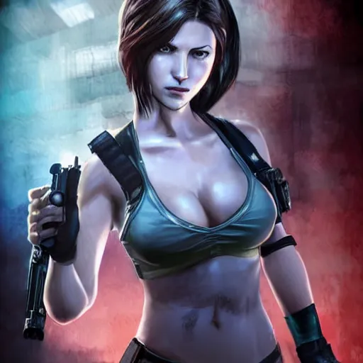 Prompt: Jill Valentine from Resident Evil 3 Remake, highly detailed, portait, character art by Fiona Staples.