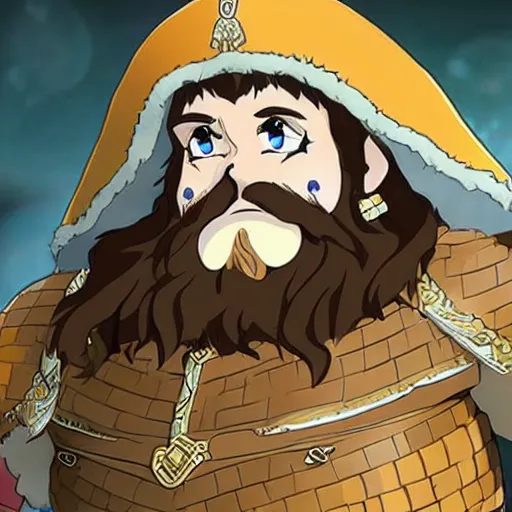 Prompt: gimli the dwarf in an anime world, incredibly detailed, ultra realistic