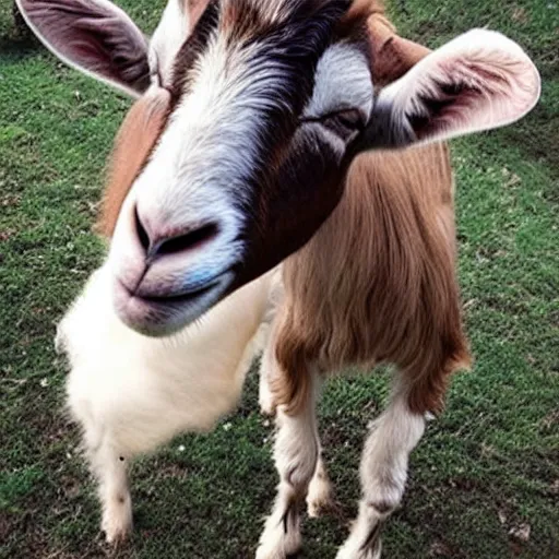 Image similar to the love child of taylor swift and a goat