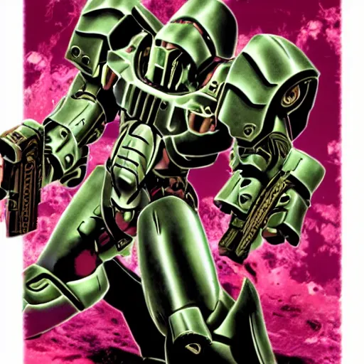 Image similar to doomslayer, by Hirohiko Araki