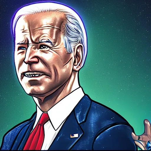 Image similar to a disco elysium portrait of Biden, highly detailed