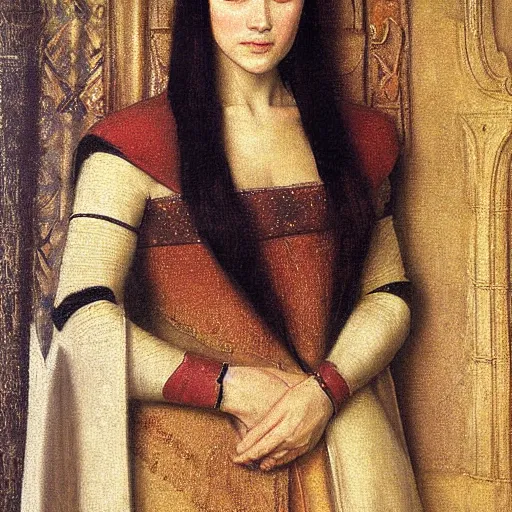 Image similar to Pre-Raphealite painting of a medieval princess by John Collier