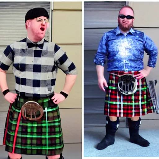 Image similar to youtuber hellfreezer in a kilt