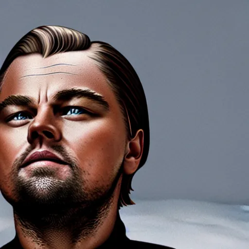 Prompt: portrait of leonardo dicaprio as a templar knight in full plate armor