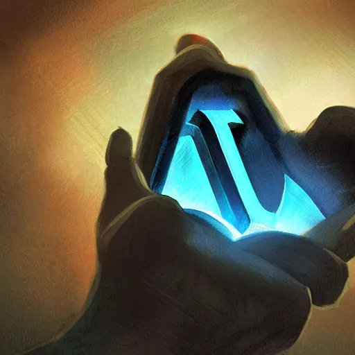 Prompt: Closeup shot of a mysterious letter being handed from one person to another, magic the gathering, digital painting, card game illustration