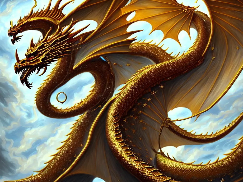 Image similar to portrait of a celestial dragon, white and gold scales, fantasy, intricate, highly detailed, digital painting, artstation, concept art, smooth and sharp focus