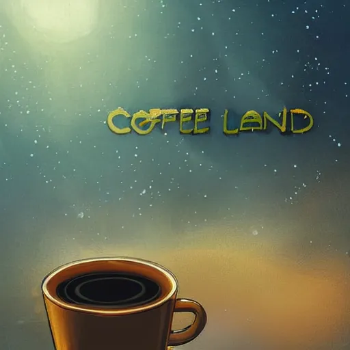 Image similar to coffee land sci - fi art