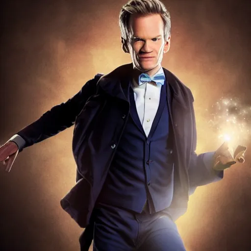 Image similar to neil patrick harris as doctor who, bbc promotional artwork