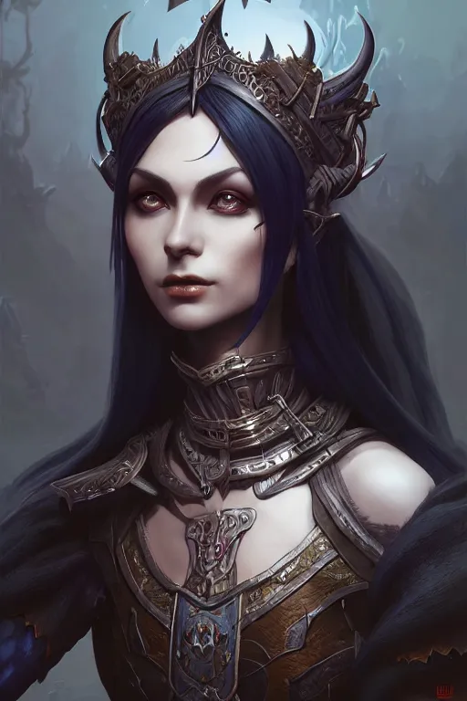 Image similar to dark elf princess, highly detailed, d & d, fantasy, highly detailed, digital painting, trending on artstation, concept art, sharp focus, illustration, global illumination, shaded, art by artgerm and greg rutkowski and fuji choko and viktoria gavrilenko and hoang lap