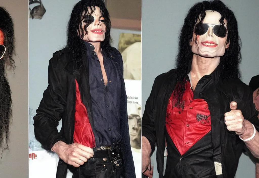 Prompt: michael jackson after years of steroid use