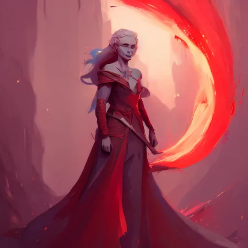 Prompt: a beautiful portrait of a beautiful red sorceress, game of thrones concept art by pete mohrbacher and guweiz and ilya kuvshinov, digital art, highly detailed, intricate, sharp focus, trending on artstation hq, deviantart, unreal engine 5, 4 k uhd image