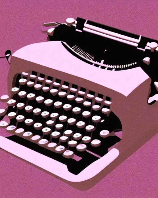 Prompt: digital illustration of a retro typewriter. 3 d. pastel