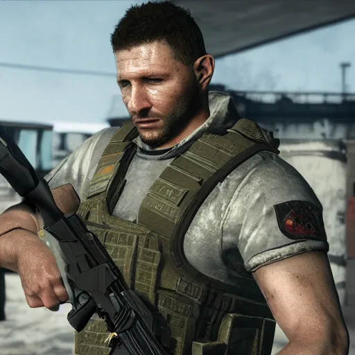 Image similar to chris redfield in escape from tarkov