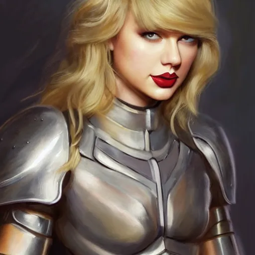 Image similar to a professional painting of Taylor Swift as a beautiful young female, clothed in battle armor, olive skin, long blonde hair, beautiful bone structure, symmetrical facial features, intricate, elegant, digital painting, concept art, smooth, sharp focus, illustration, from StarCraft by Ruan Jia and Mandy Jurgens and Artgerm and William-Adolphe Bouguerea