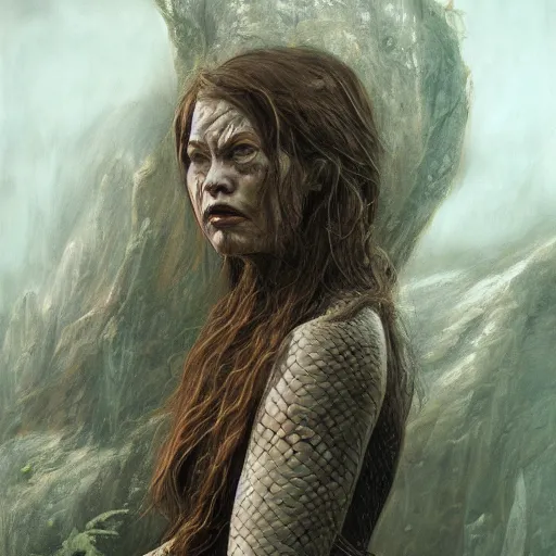 Prompt: snake woman, elden ring boss, matte painting, detailed, elden ring, oil on canvas