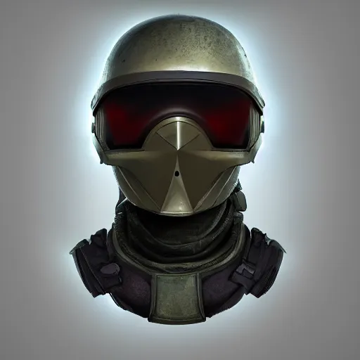 Image similar to helmet military special headgear soldier tech mechanical mask visor future sharp crisp front view trending on artstation digital painting 4 k render unreal engine digital painting