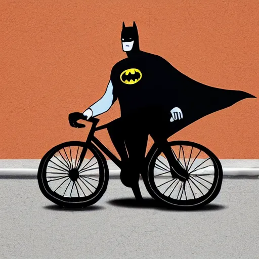 Prompt: batman riding a bike