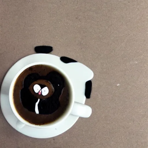 Prompt: panda coffee art, award winning