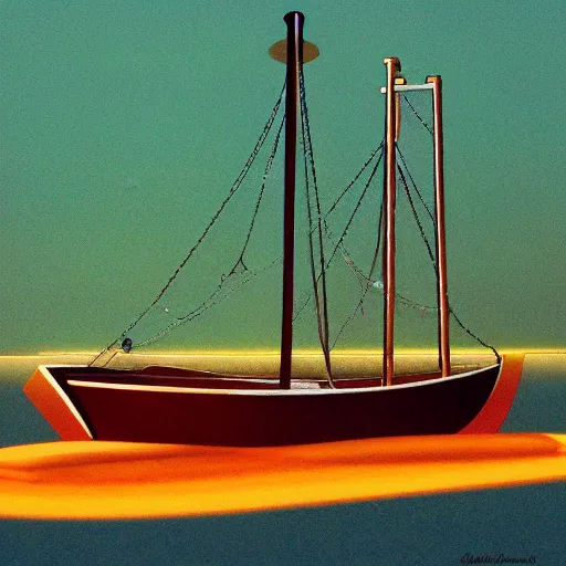 Image similar to artdeco river boat in the deep south, evening sun, intense lighting, hyper realistic,