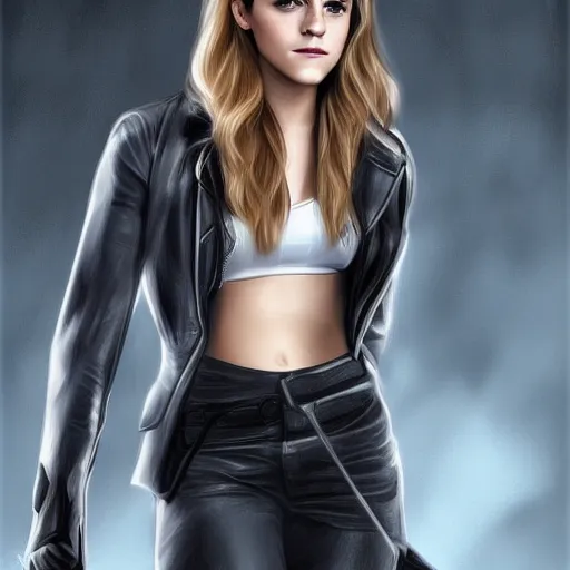 Prompt: Emma Watson as Black Canary, digital painting, highly detailed