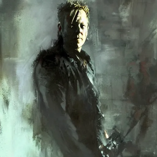 Prompt: kiefer sutherland in the lost boys painted by jeremy mann