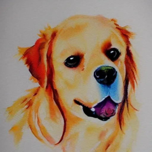 Image similar to cute golden retriever watercolor