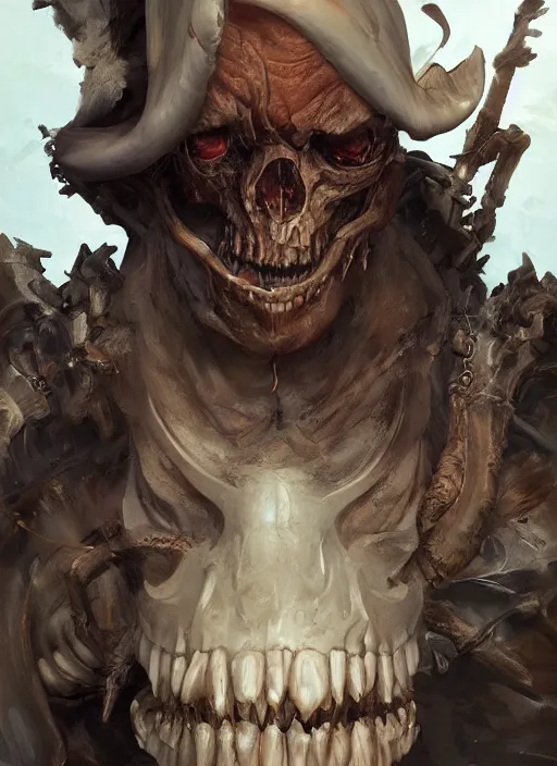 Image similar to a professional digital painting of a monster pirate with many jaws, beautiful bone structure, symmetrical facial features, intricate, elegant, concept art, sharp detail, focused, illustration, smooth render, art style by Ruan Jia and Mandy Jurgens and Ian Spriggs and William-Adolphe Bouguerea