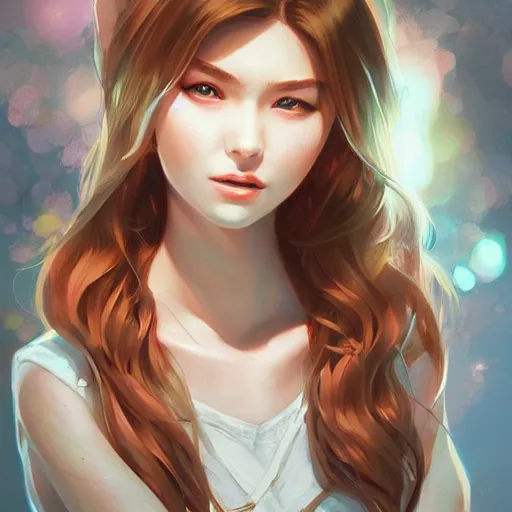 Image similar to beautiful girl by rossdraws, highly intricate painting, concept art, artstation, global illumination, rim lighting