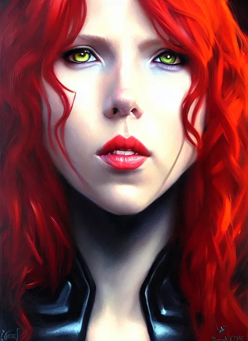 Image similar to a _ fantasy _ style _ portrait _ painting _ of black widow, oil _ painting _ unreal _ 5 _ daz. _ rpg _ portrait _ extremely _ detailed _ artgerm _ greg _ rutkowski _ greg