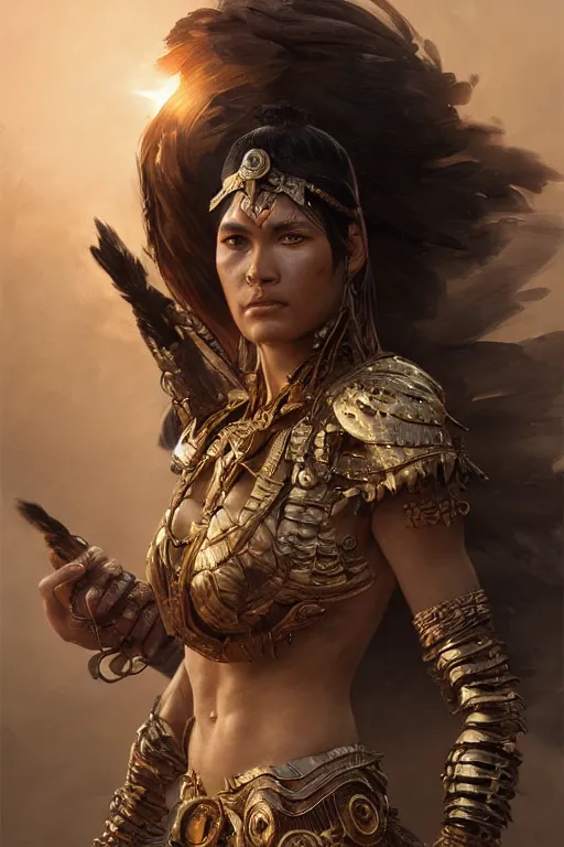 Image similar to portrait of a female Amazon warrior looking fierce, sci-fi, fantasy, intricate, dramatic lighting elegant, highly detailed, high contrast, dramatic studio lighting, cgsociety, artstation, octane render, unreal engine, concept art, sharp focus, art by artgerm and greg rutkowski and alphonse mucha